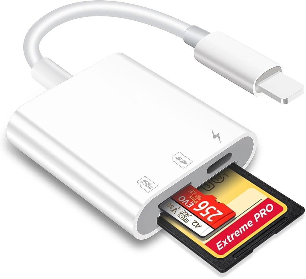 Lecteur de Carte SD/Micro SD pour iPhone/iPad Plug and Play, Adaptateur de Carte mémoire SD avec Lec | Amazon (FR)