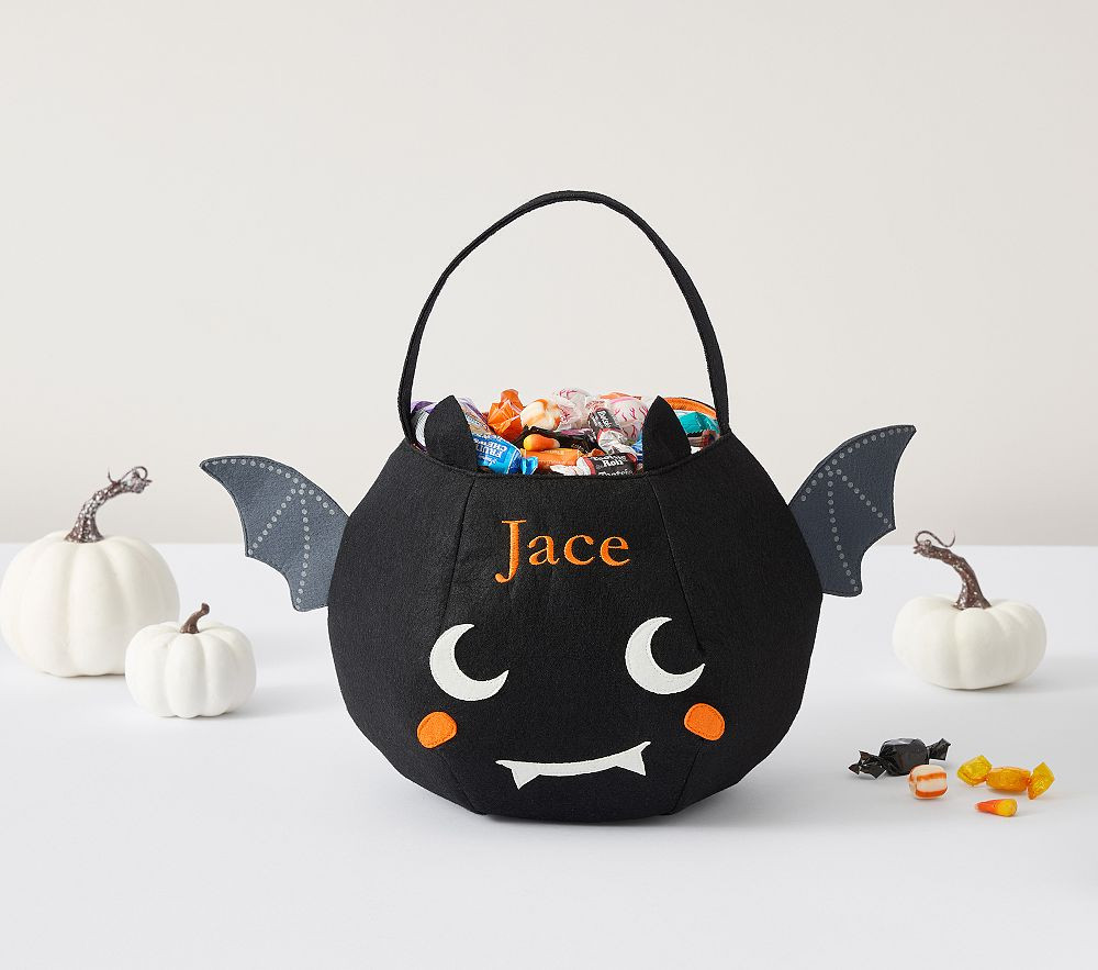 Glow-in-the-Dark Bat Felt Halloween Treat Bag | Pottery Barn Kids