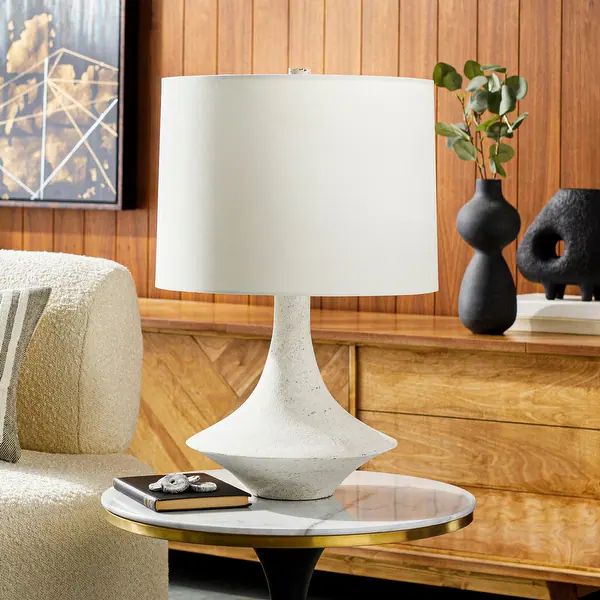 Livabliss Almeria Table Lamp with Matte Resin Base - Ivory | Bed Bath & Beyond