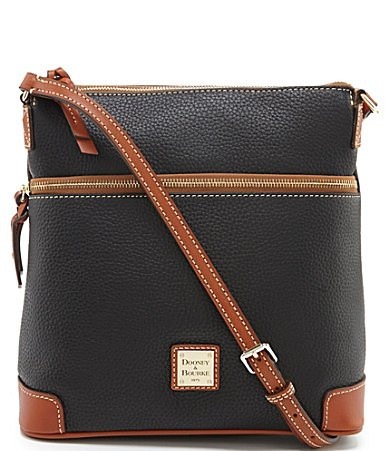 Dooney Bourke Pebble Grain Leather Contrast Trim Crossbody Bag - Black | Dillard's