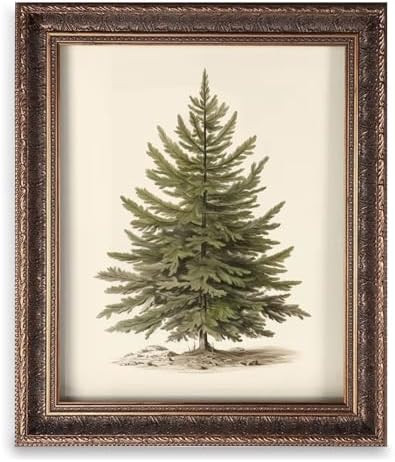 OFlyDesigns Vintage Christmas Wall Art Print, Santa Reading Book Poster, Rustic Christmas Wall Ar... | Amazon (US)