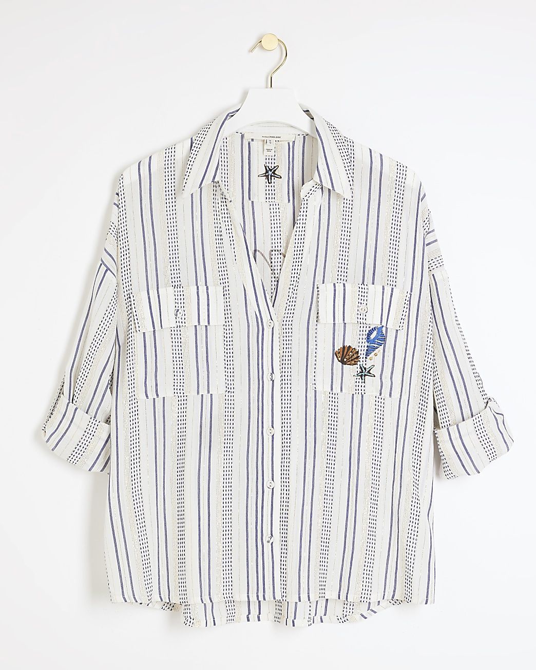 Blue stripe beach shirt | River Island (UK & IE)