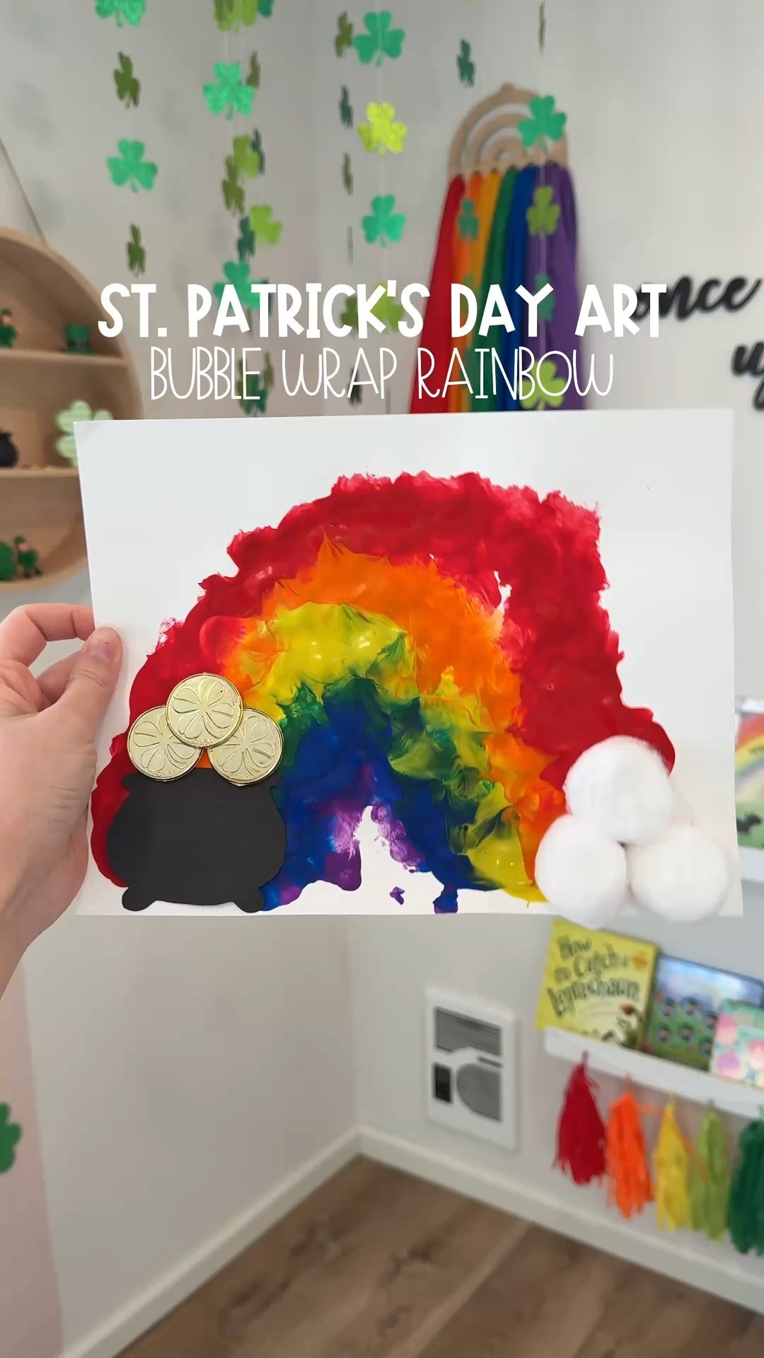 St. Patrick’s Day toddler art idea 🌈☘️

This bubble wrap rainbow craft is such a fun and easy March activity for toddlers! I painted a simple rainbow, placed bubble wrap on top, and let my toddler smush it around to create the cutest textured effect. Once it dried, we added cotton ball clouds and a little pot of gold with leprechaun coins ✨

If you’re looking for easy St. Patrick’s Day activities for toddlers, simple rainbow crafts, or sensory art ideas for 2 year olds — this one is a must try!

All supplies are linked here 💛 Save this for your March activity list!

#LTKKids #LTKdayinmylife #LTKmomlife