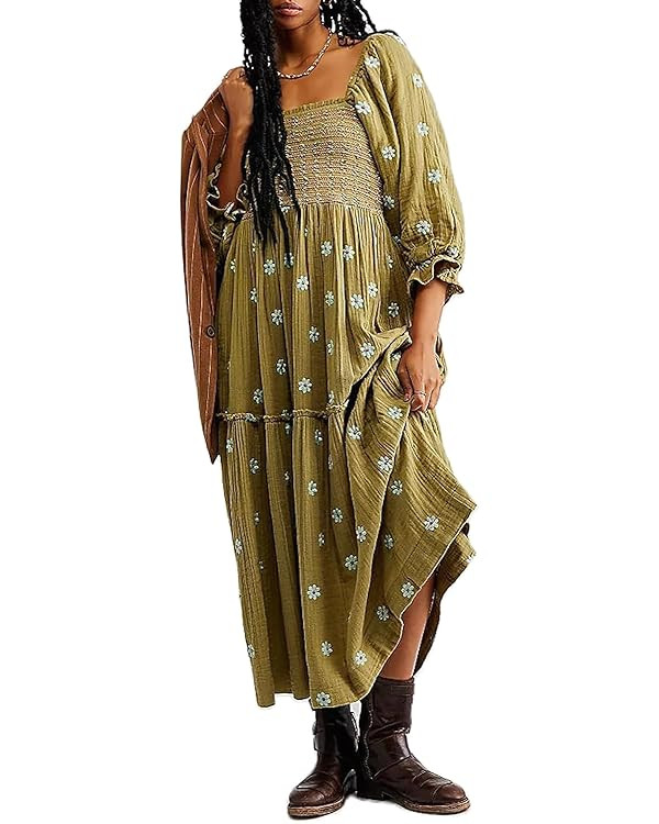Willow Dance Bohemian Floral Swing A Line Maxi Dress | Amazon (US)