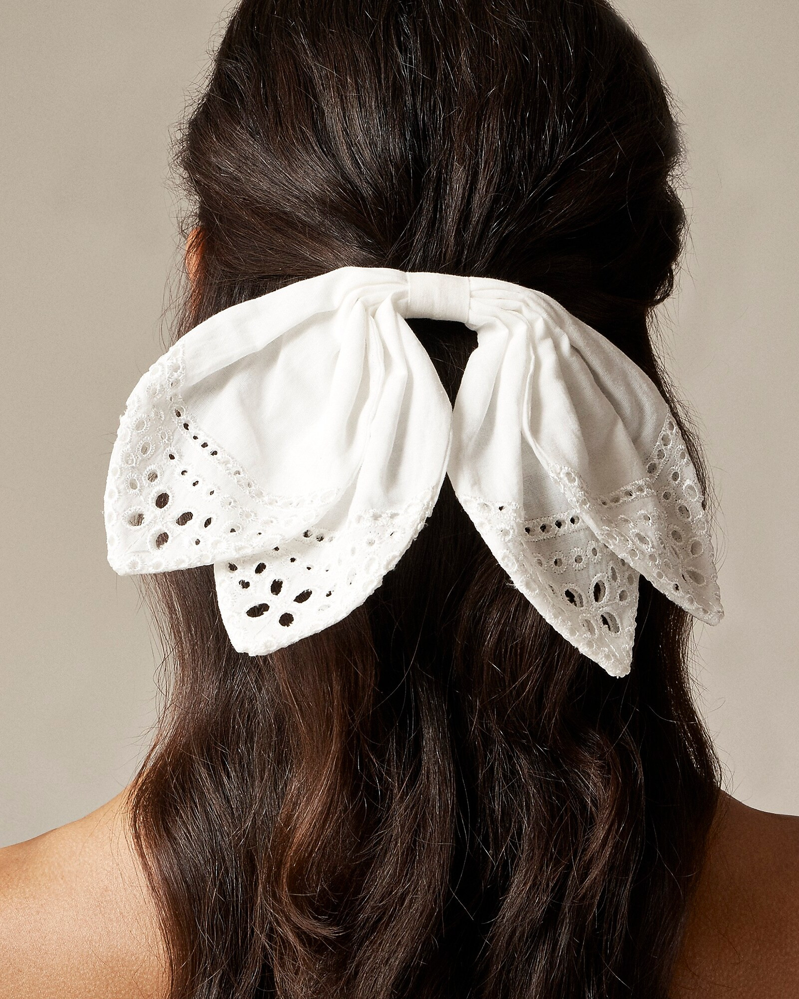Eyelet bow hair clip | J. Crew US