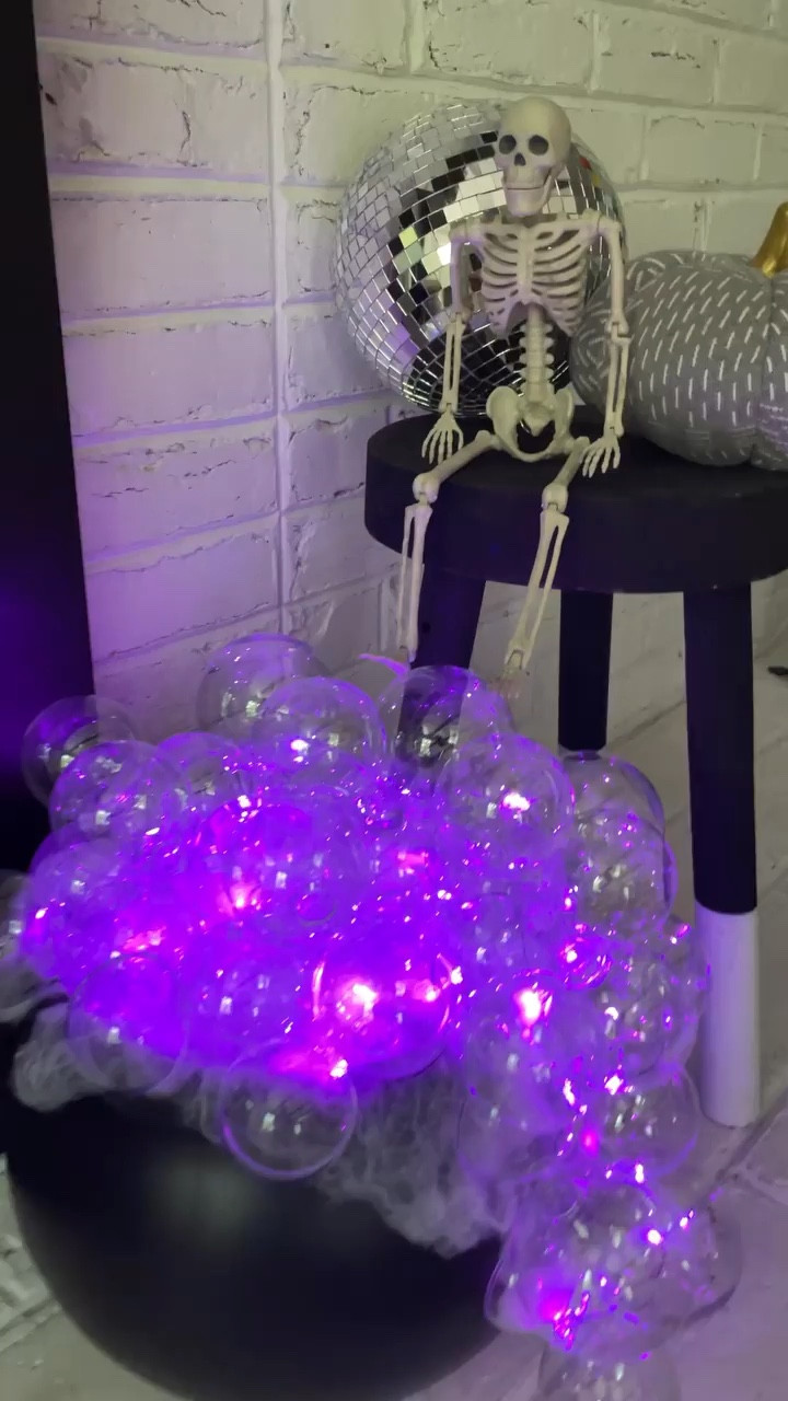 DIY Shatterproof Witch’s Cauldron!
Have fun creating this magically spooky piece for your home!
Use varying sizes of ornaments to create realistic *bubbles*. The half spheres I used are from Hobby Lobby!#LTKHoliday 

#LTKVideo #LTKHalloween