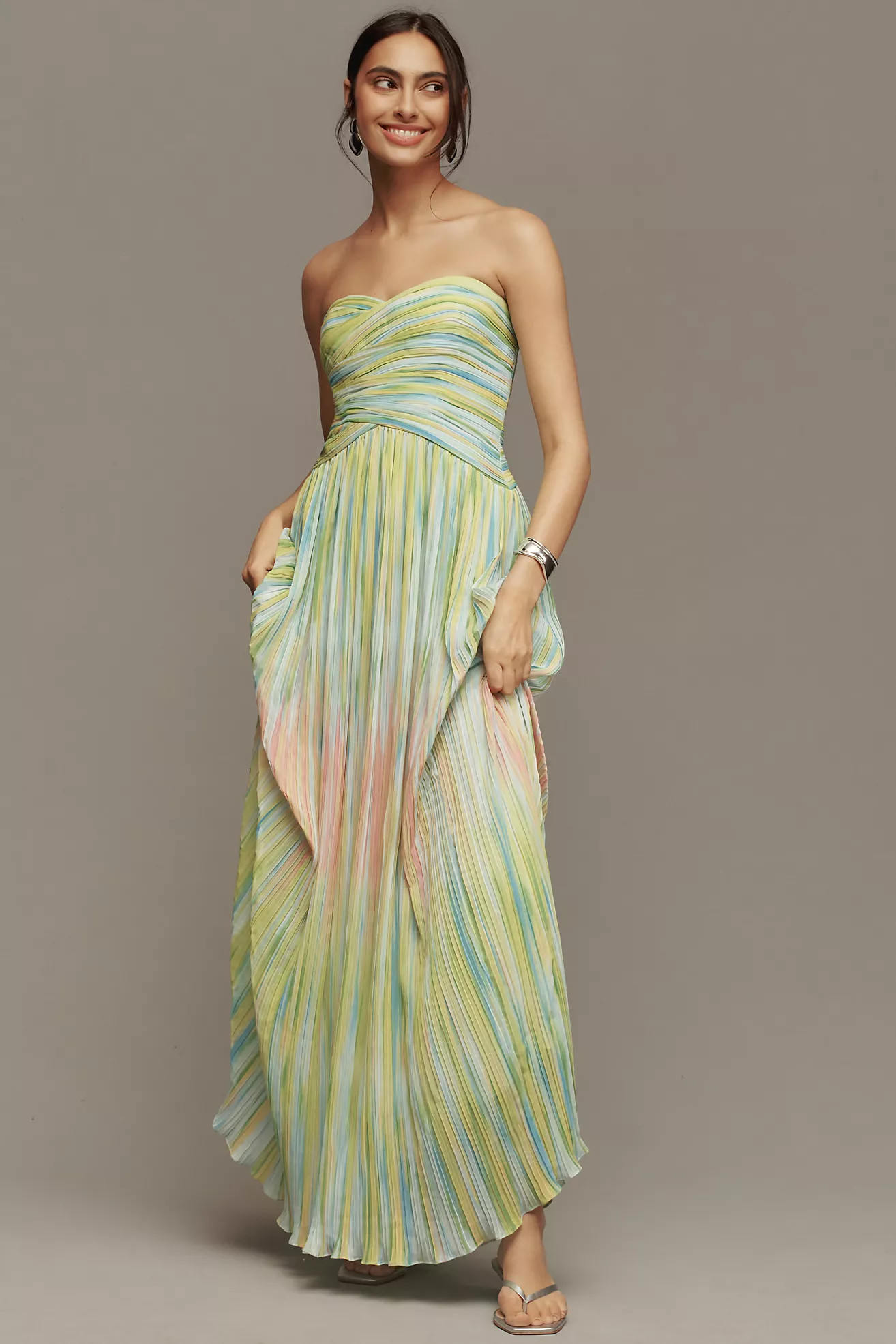 ML Monique Lhullier Strapless Maxi Dress | Anthropologie (US)