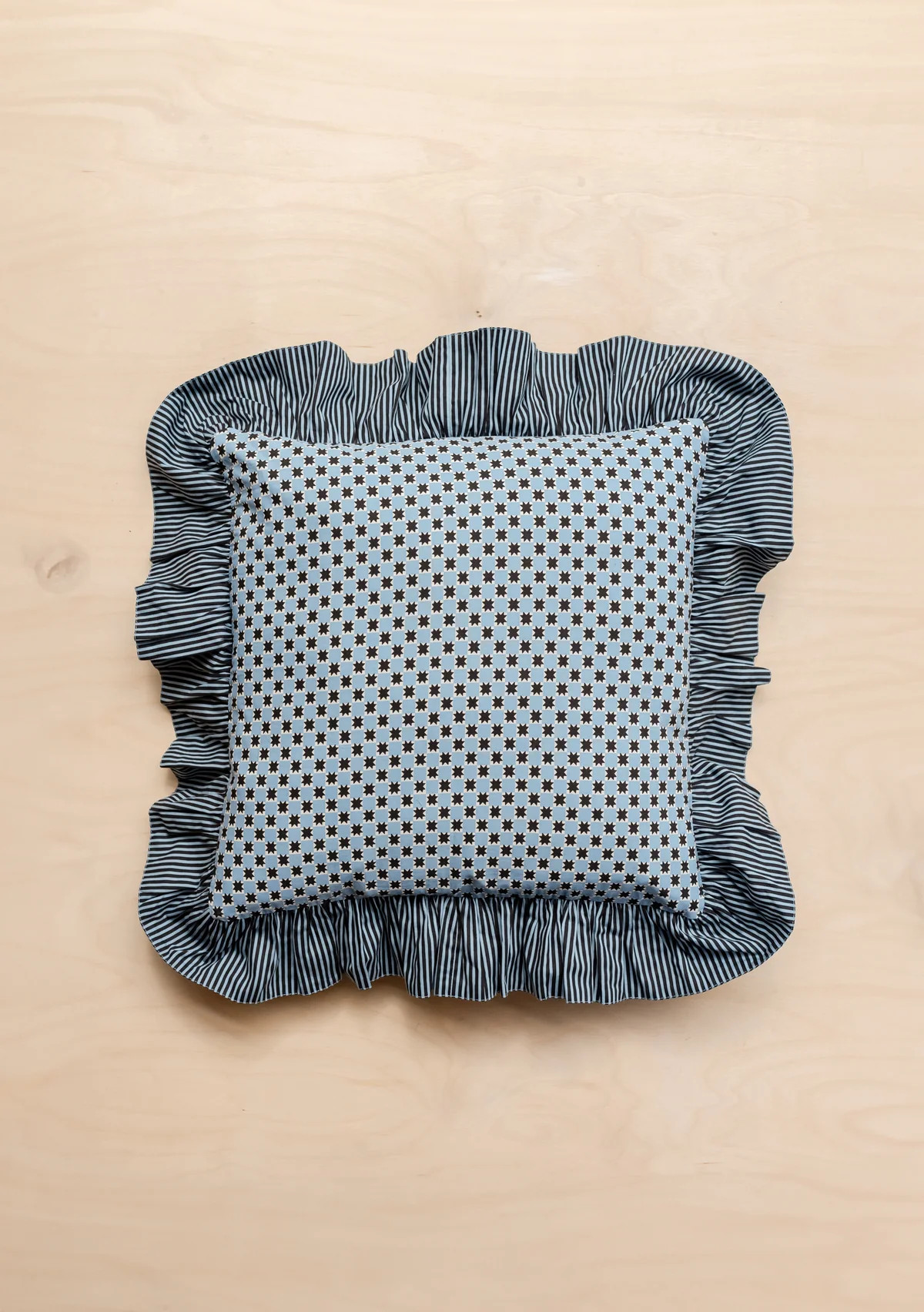 Cotton Cushion Cover in Reversible Blue Celestial Stripe | The Tartan Blanket Co.