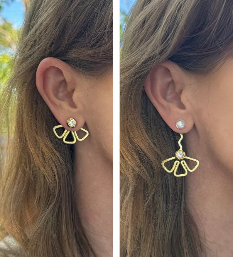 Citrus Ear Jackets With Extenders Good for All Ear Types Liz Fox Roseberry Handmade Mix & Match S... | Etsy (US)