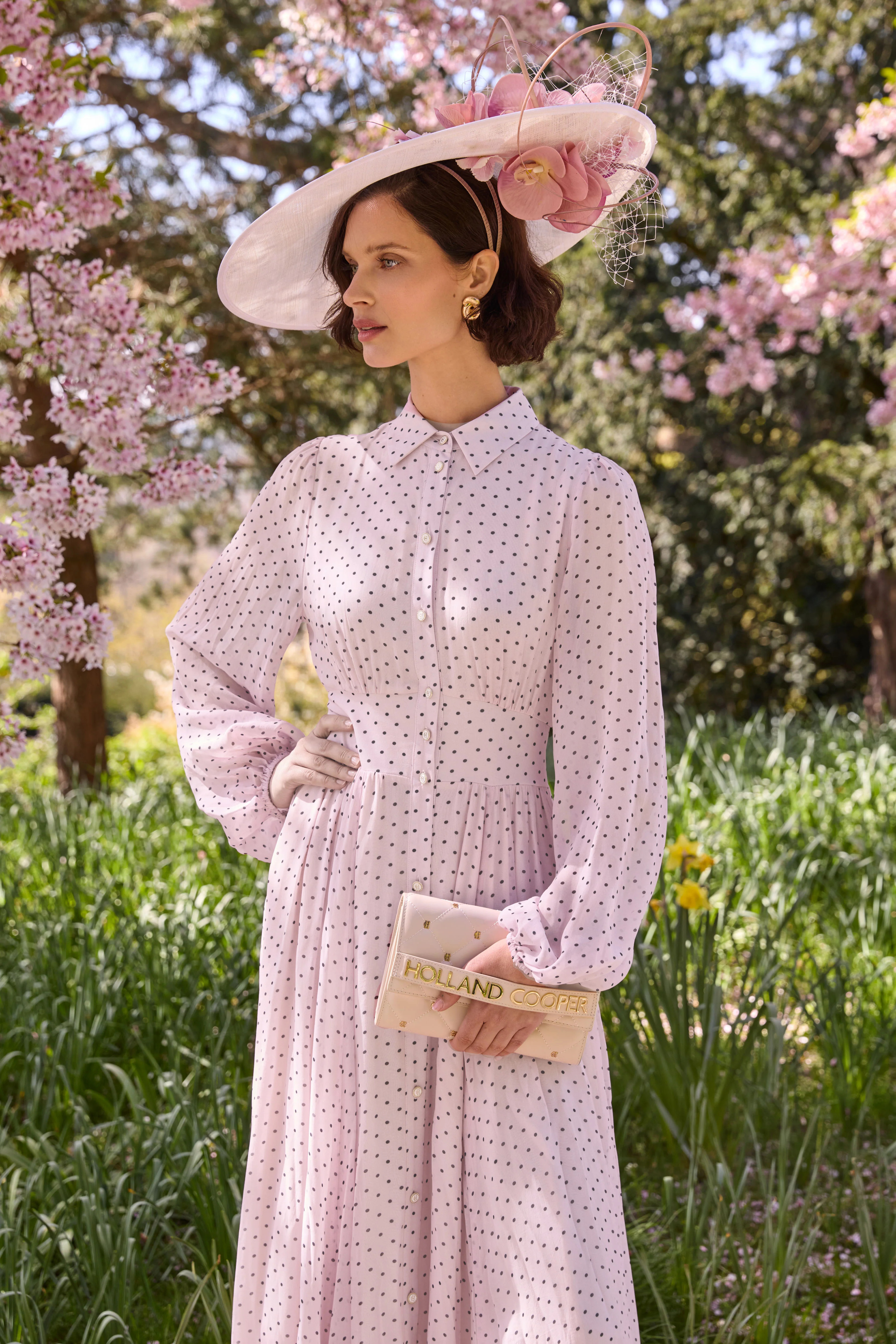 Paros Shirt Dress (Pink Polka Dot) | Holland Cooper