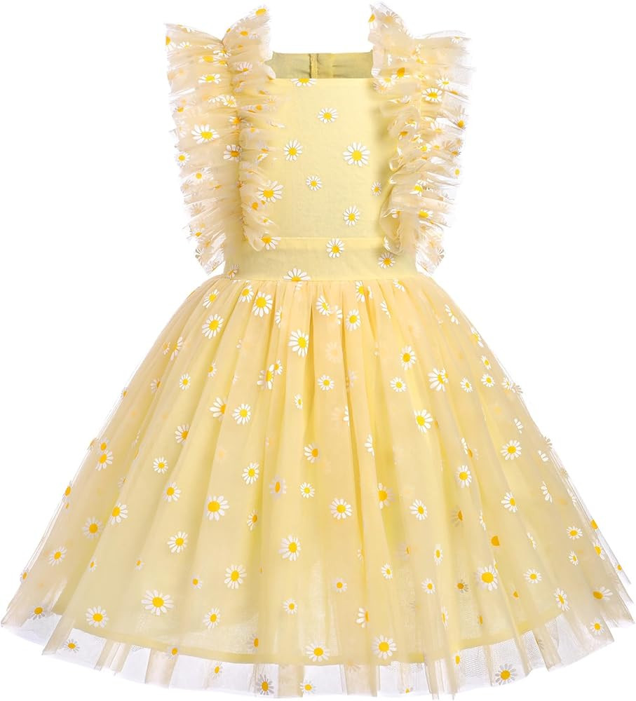 Kids Girls Confetti Birthday Princess Dress Ruffle Sleeve Boho Cake Smash Photo Shoot Outfit 3-10... | Amazon (US)