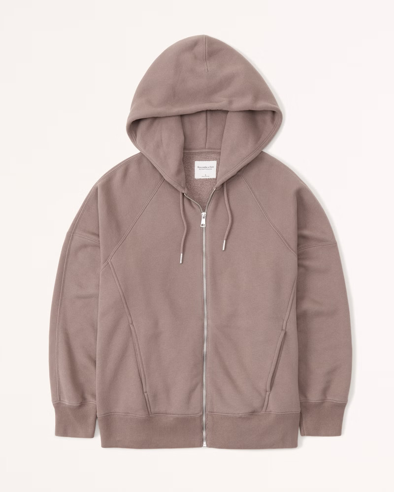 Women's Essential SoftAF Max Boyfriend Full-Zip | Women's Matching Sets | Abercrombie.com | Abercrombie & Fitch (US)