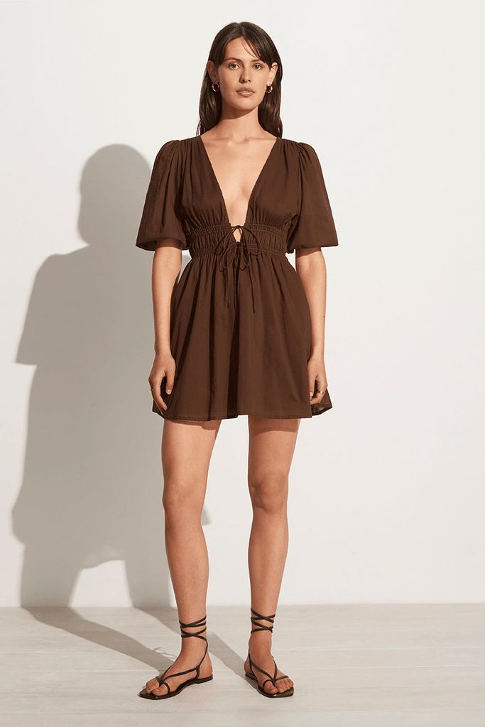 Roma Mini Dress Chocolate | Faithfull (AU)