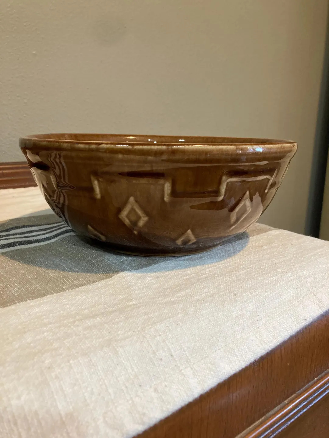 Vintage Monmoth Stoneware Bowl Brown Western | Etsy (Global)