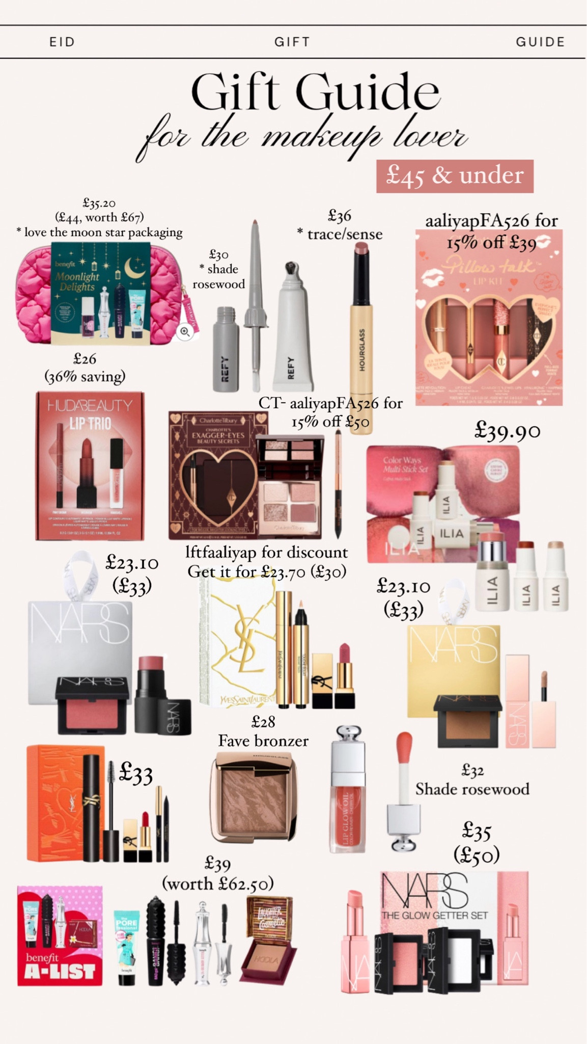 Eid Gift Guide - for the makeup lover . £45 and under 

so many good sets in this guide and so many products I use and love ❤️. 



#LTKfindsunder50 #LTKbeauty #LTKSeasonal