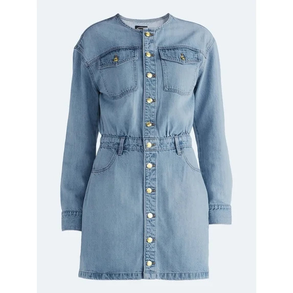 Scoop Women's and Women's Plus Mini Button Front Dress, Sizes XS-4X | Walmart (US)