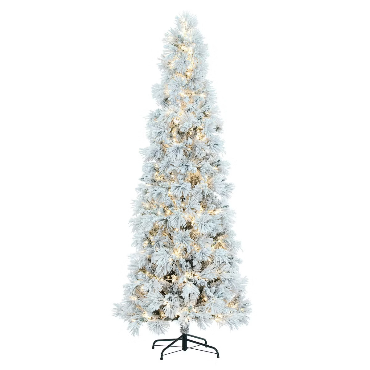 Vickerman Flocked Atka Pine Artificial Christmas Tree 3MM Warm White PreLit | Target