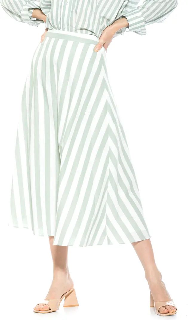 Alexia Admor Brilyn Stripe A-Line Linen Skirt | Nordstromrack | Nordstrom Rack