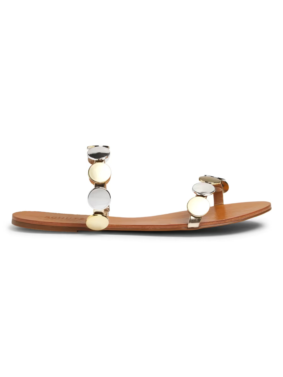 Acacia Disc-Embellished Leather Sandals | Saks Fifth Avenue