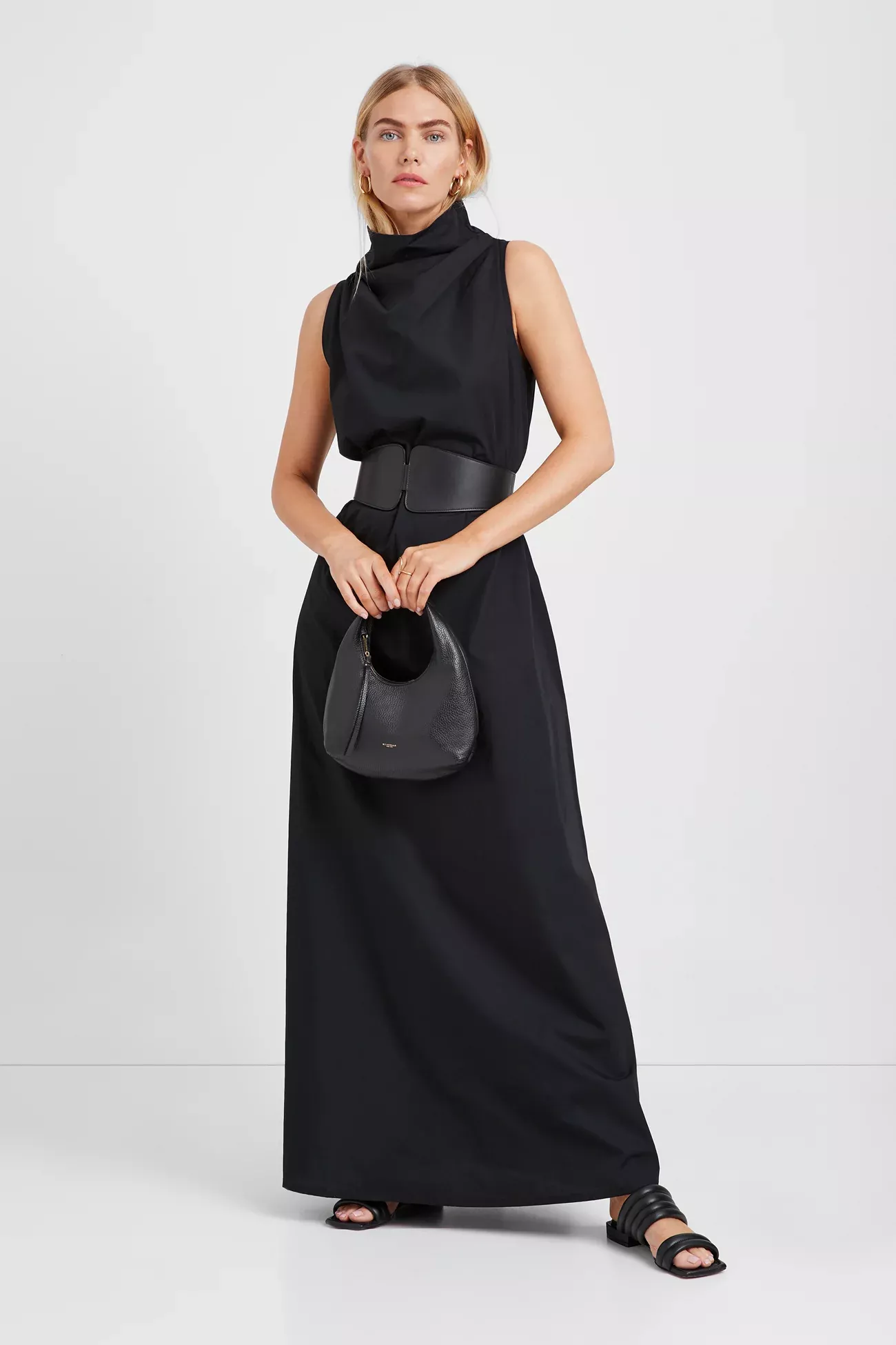 Pocket Turtle Neck Dress - Black