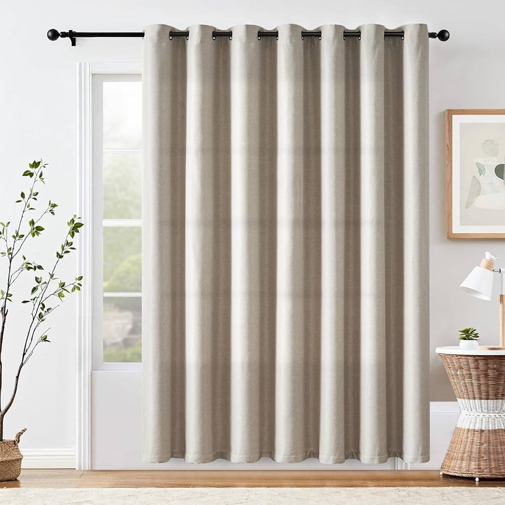 jinchan Textured 70% Blackout Curtain for Bedroom Room Thermal Curtains Living Room Linen Look Te... | Amazon (US)