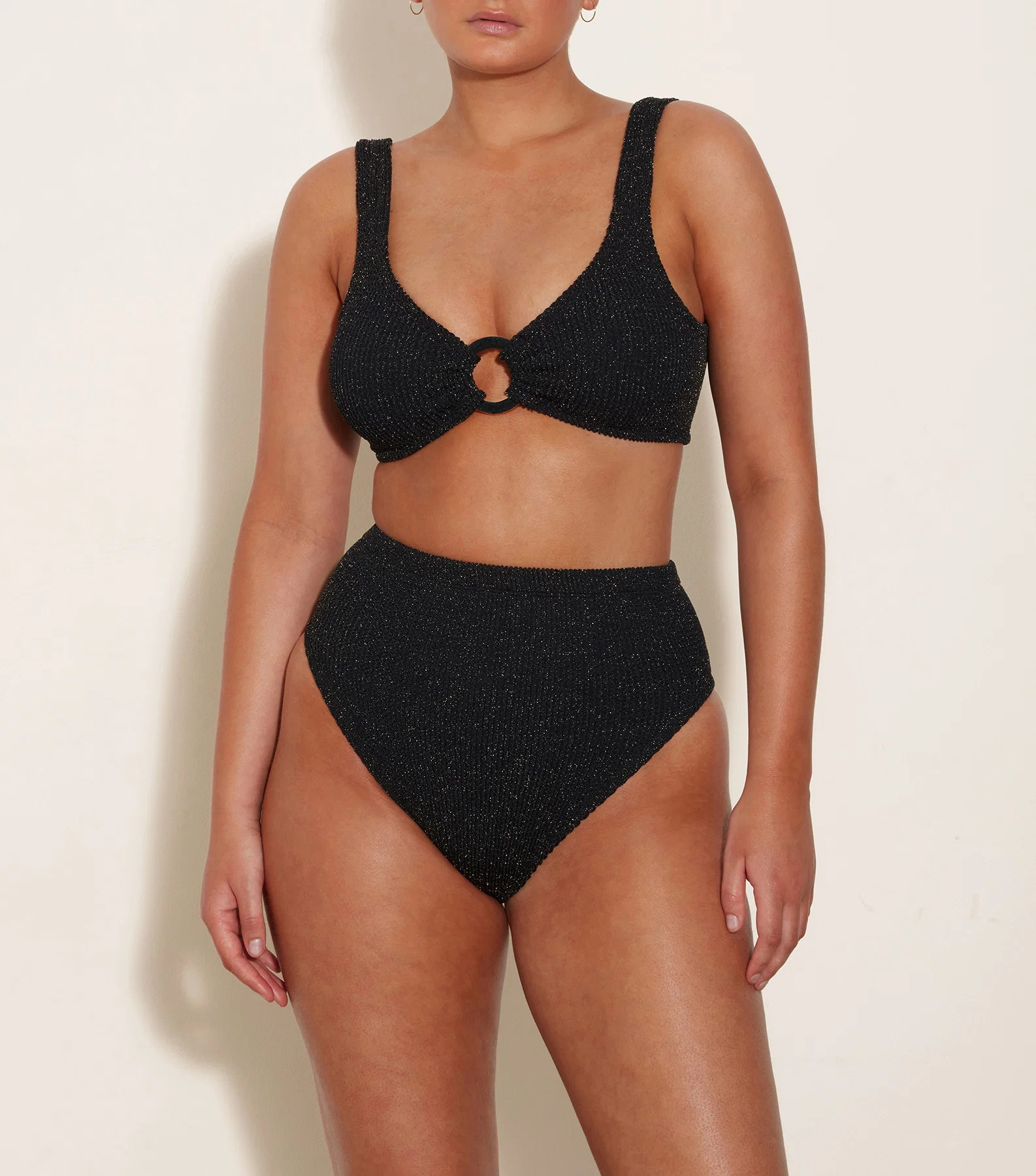 Nadine Lurex Bikini - Black/Gold | HUNZA G