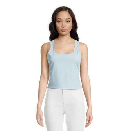 No Boundaries Juniors' Double Layer Square Neck Tank Top, Sizes XS-XXXL | Walmart (US)