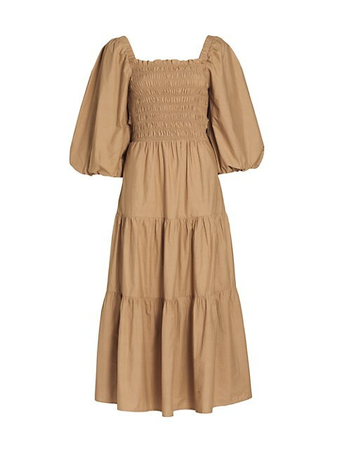 Claudine Puff-Sleeve Smocked Dress | Saks Fifth Avenue OFF 5TH