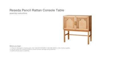 Reseda Pencil Rattan Console Table Natural - Opalhouse™ designed with Jungalow™ | Target