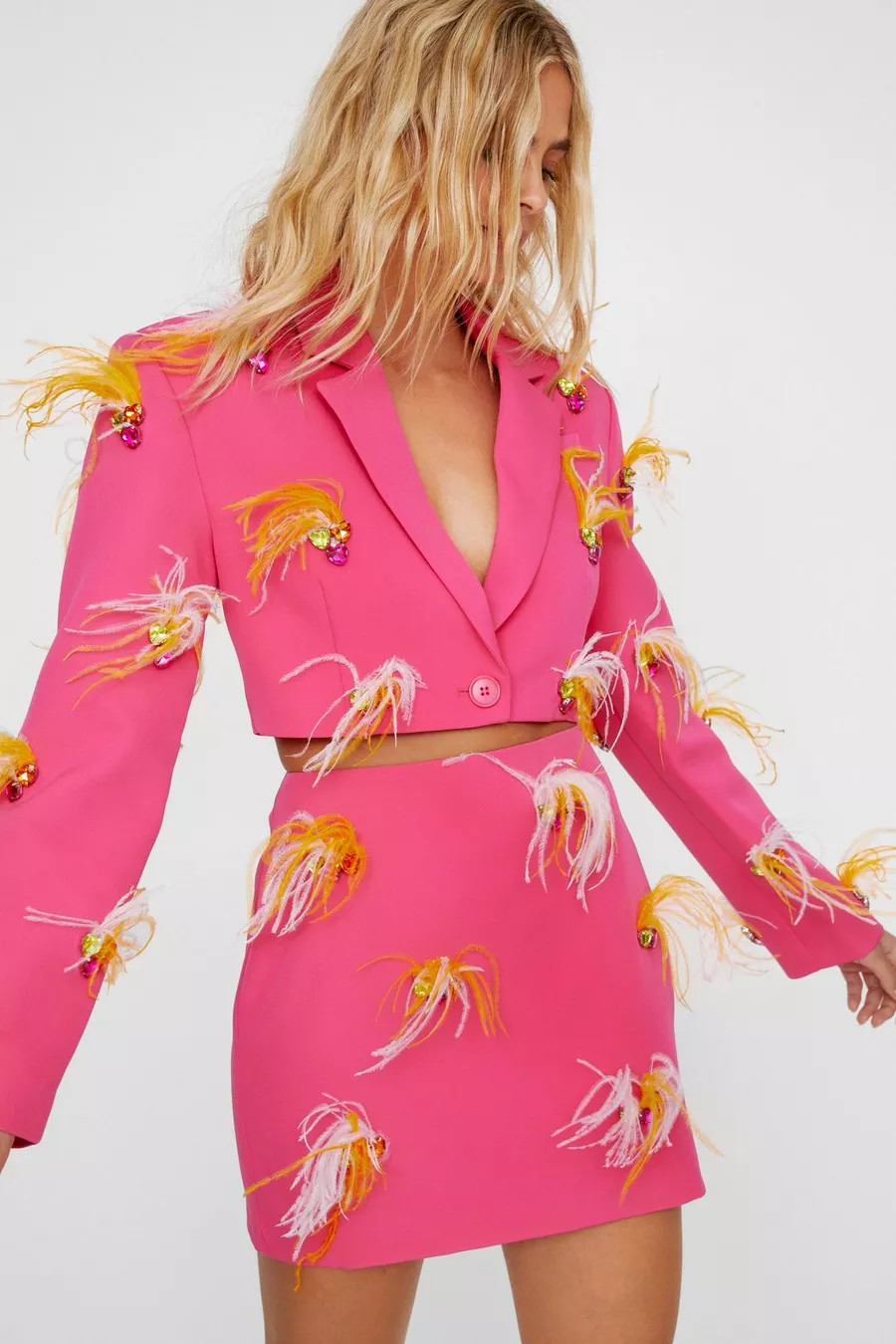 Premium Feather Embellished Tailored Mini Skirt | Nasty Gal US