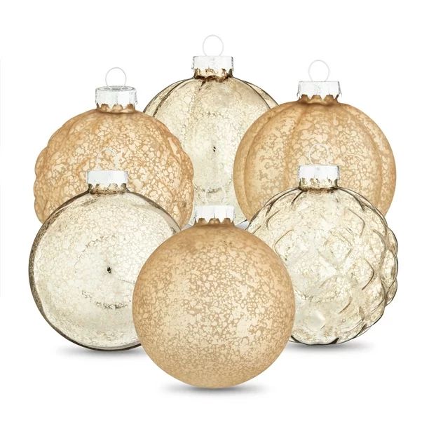 Holiday Time Vintage-Inspired Gold Glass Christmas Ornaments, 9 Count - Walmart.com | Walmart (US)