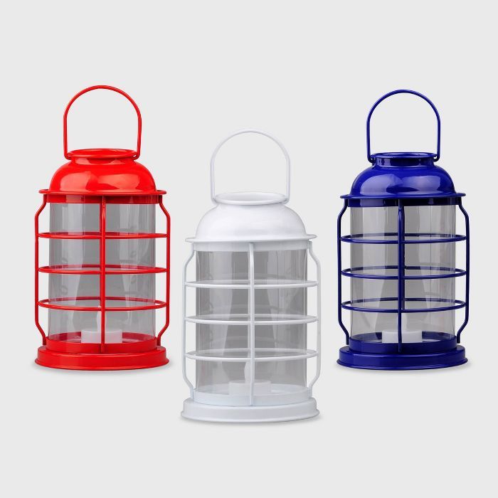 3ct Metal Lanterns Red/White/Blue - Bullseye's Playground™ | Target