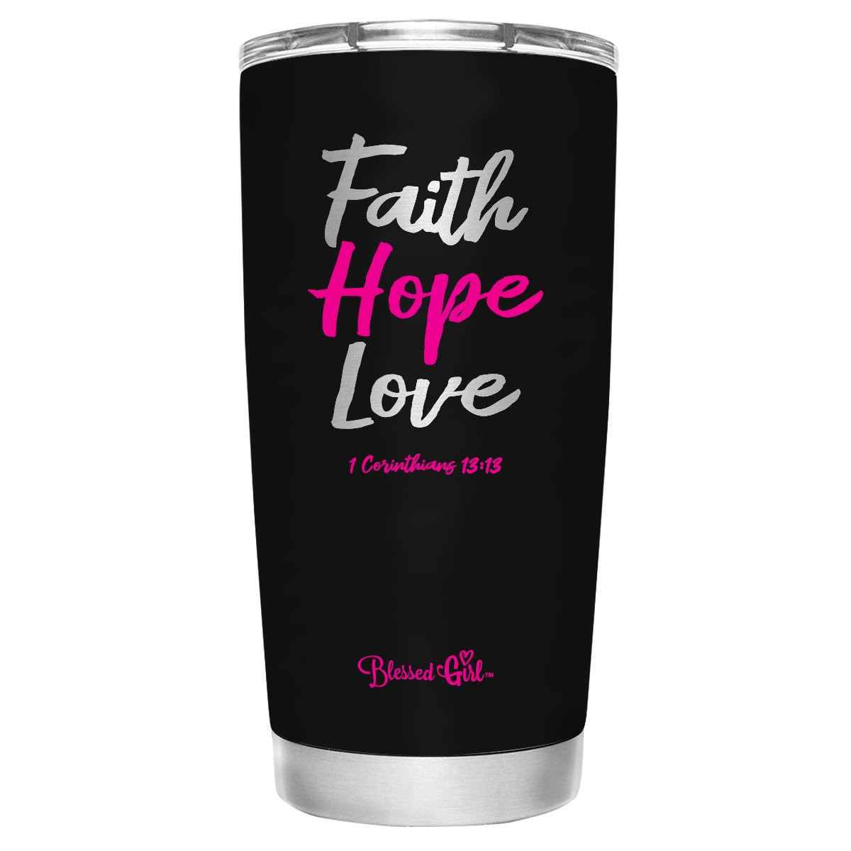 Blessed Girl Womens Stainless Steel Tumbler - Faith Hope Love 20 oz - - - Walmart.com | Walmart (US)
