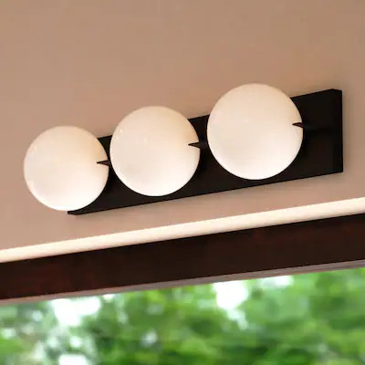 Cascadia Parkview 24-in 3 Light Matte White Mid-century Bathroom Vanity light | Lowe's