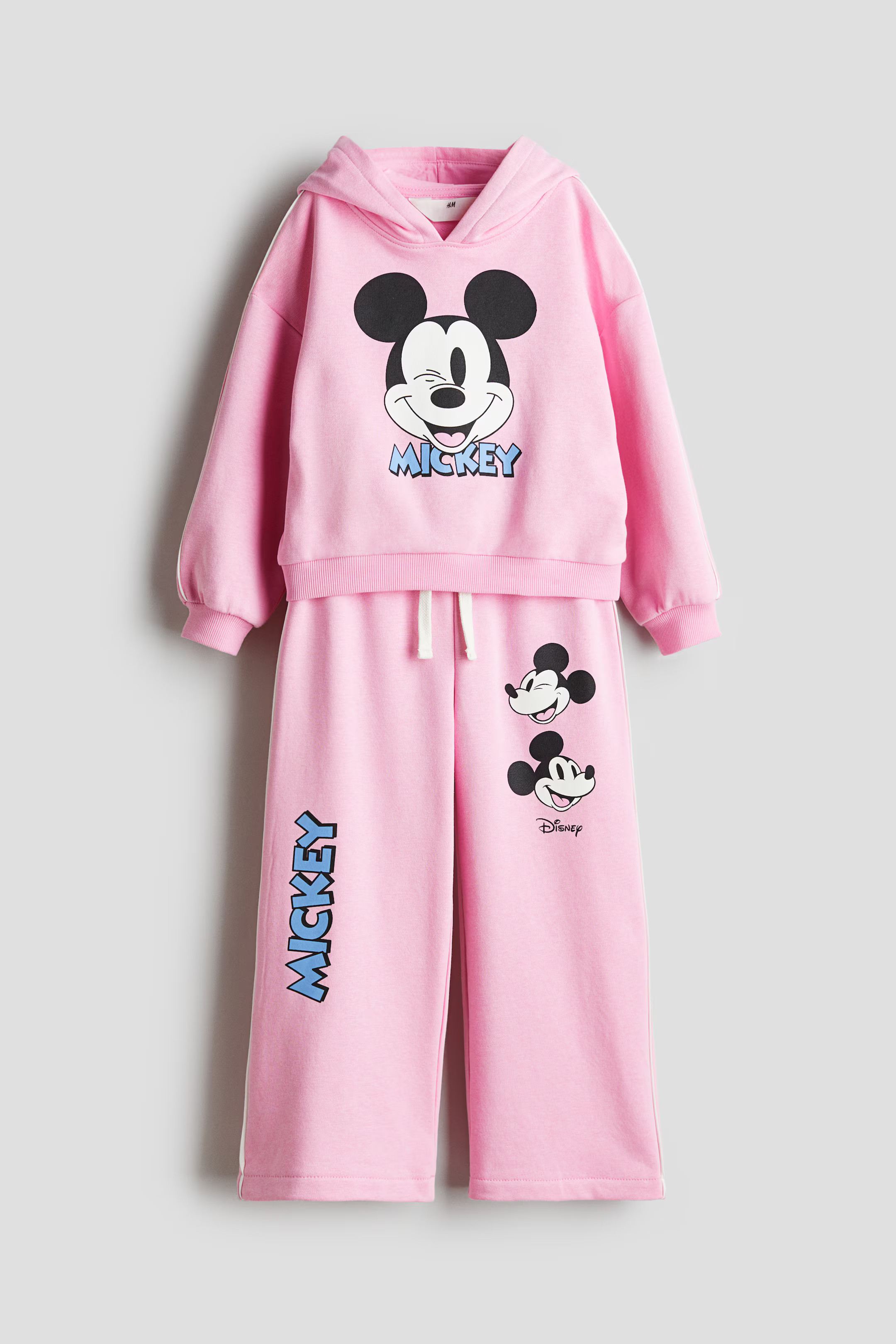 2-piece Hoodie and Joggers Set - Pink/Mickey Mouse - Kids | H&M US | H&M (US + CA)