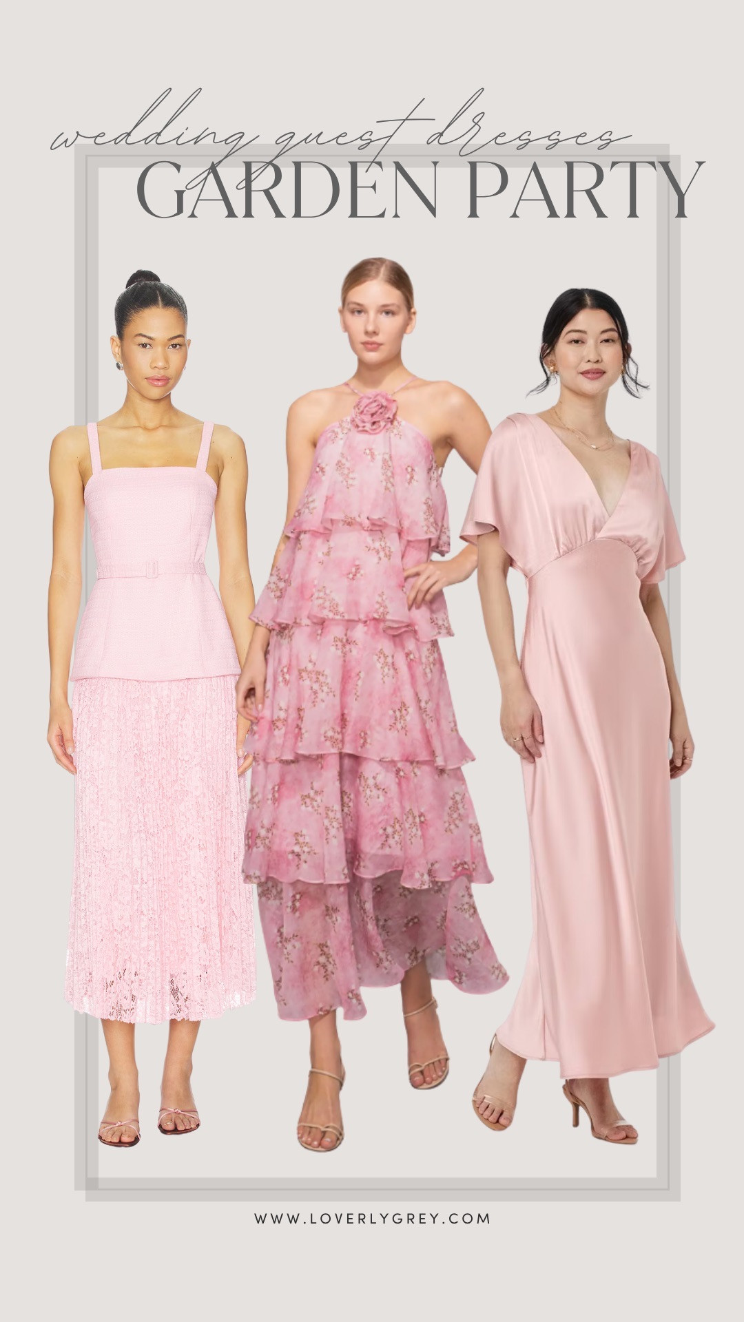 Wedding season is here, and I am loving these dress options for a wedding guest- garden party edition! Pink is truly the classic feminine color that's perfect for a wedding guest look. These are a range of prices with something for everyone!

Loverly grey, wedding guest dresses, garden party formal dresses, pink floral tiered ruffle midi, maxi dress spring 

 #LTKSeasonal #LTKWedding