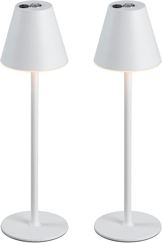 2 Pack LED CordlessTable Lamp,4000mAh Rechargeable Battery Desk lamp,3 Level Brightness Night Lig... | Amazon (US)