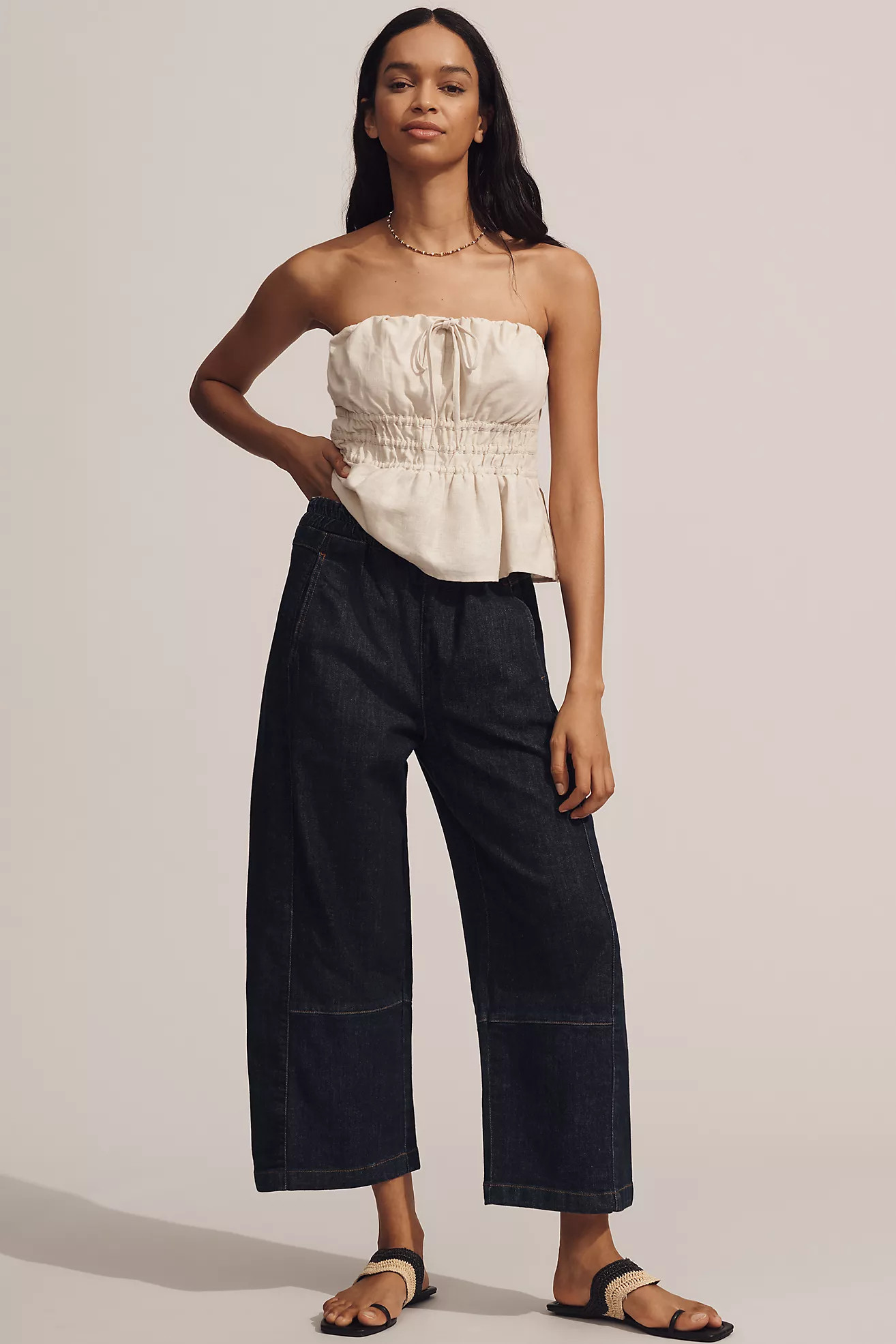 The Izzie Relaxed Pull-On Barrel Jeans by Pilcro | Anthropologie (US)