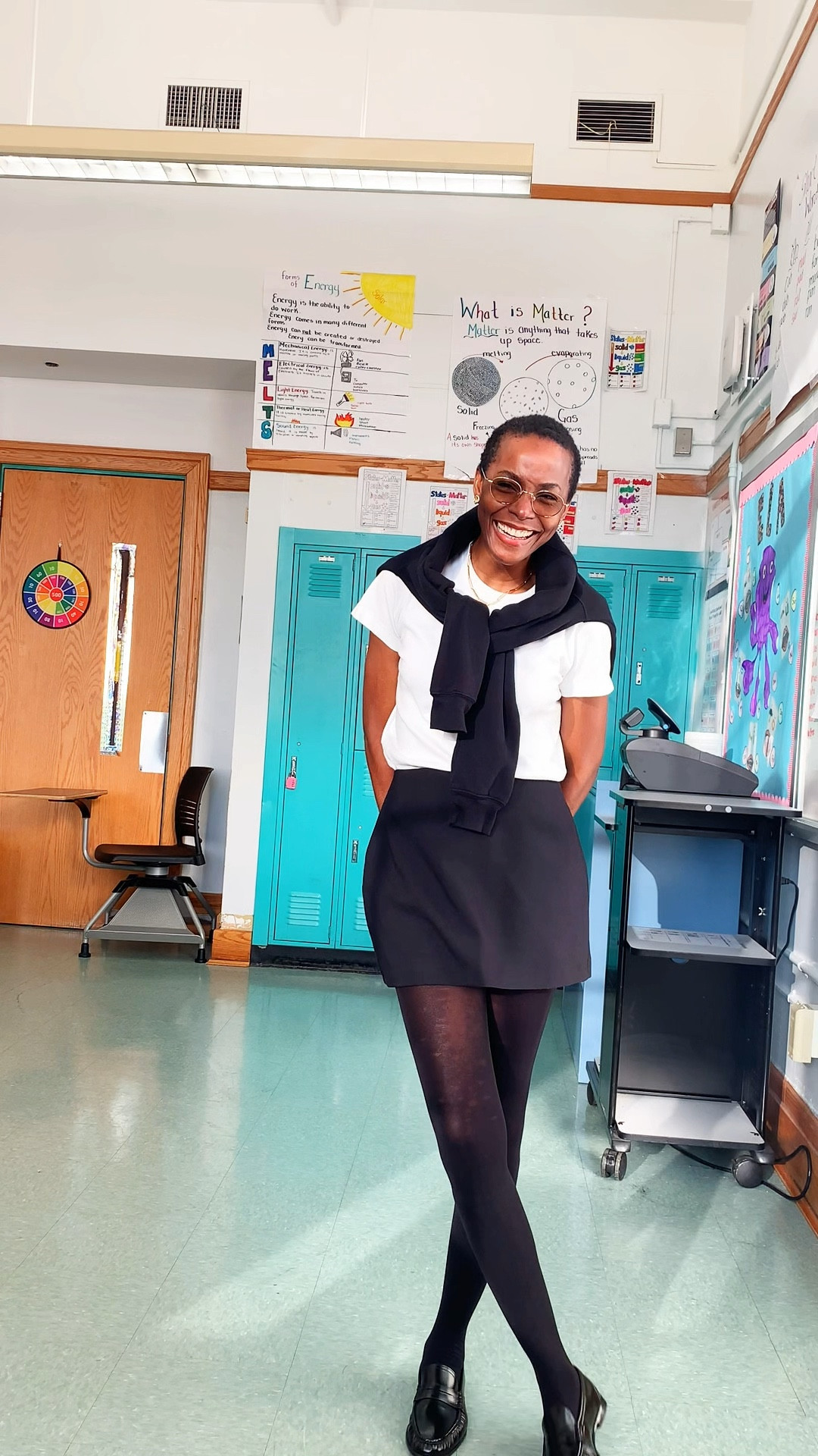 This black skort outfit styled with a classic white Tee and a black sweater is the perfect mix of polished and effortless. The white T-shirt keeps the look fresh while the black sweater at a cozy layer field pair with loafers black stockings this outfit feels timeless, comfortable, and easy to wear perfect casual workday Aaron or an elevated every day look. Easy layered outfit, classic black, and white combo comfortable and polish perfect for every day or casual workwear. #LTKBlackskort #LTKwhitetee #LTKblackoutfit #LTKLoafersstyle #LTKCasualchic#LTKOutfitinspo￼

#LTKTall #LTKootd #LTKOver40
