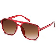 FEISEDY Retro Square Aviator Sunglasses Women Men 70s Vintage Trendy Plastic Frame Sun Glasses B2... | Amazon (US)