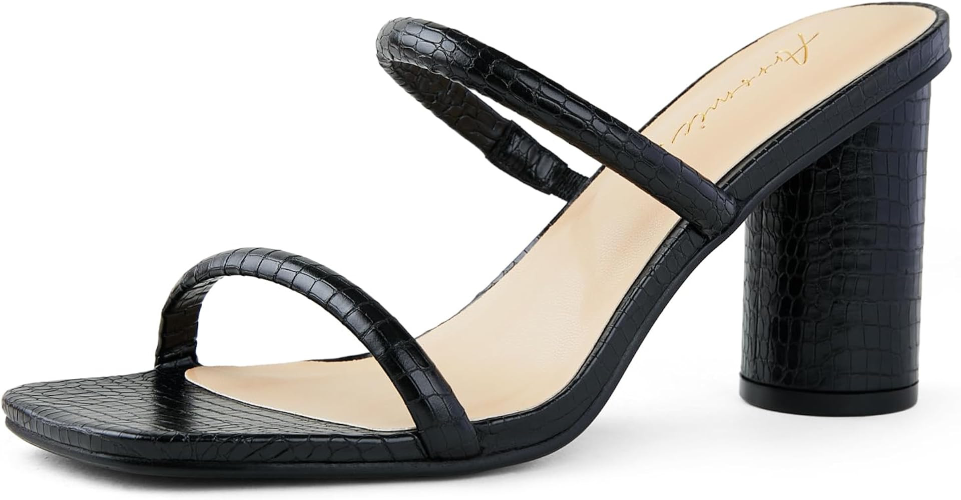 Arromic Women's Heeled Sandals Square Toe Two Strap Block Heels for Women Comfortable Strappy Hee... | Amazon (US)