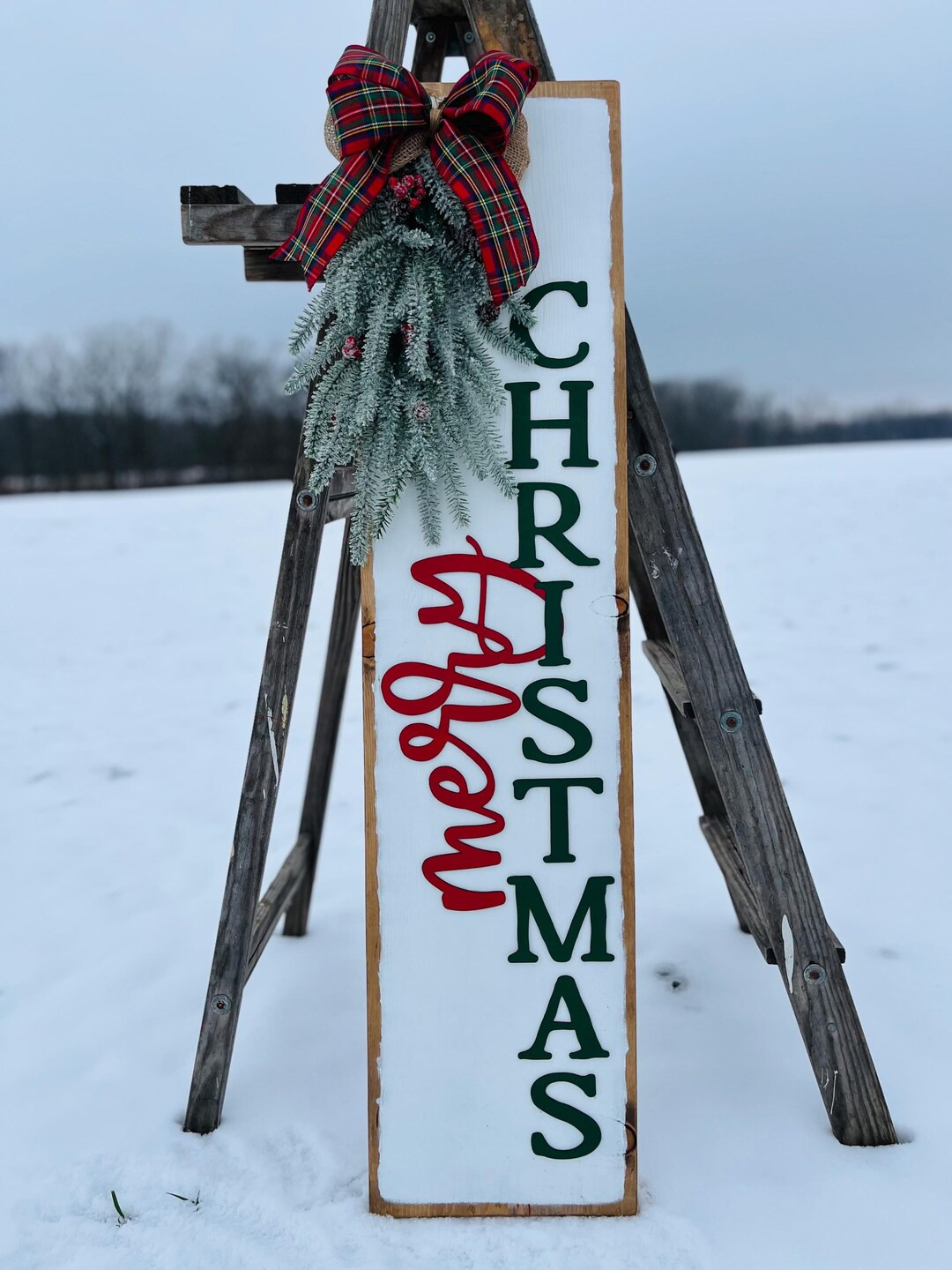 Merry Christmas Porch Leaner | Christmas Leaner | Christmas Porch Sign | Christmas Porch Decor | ... | Etsy (US)