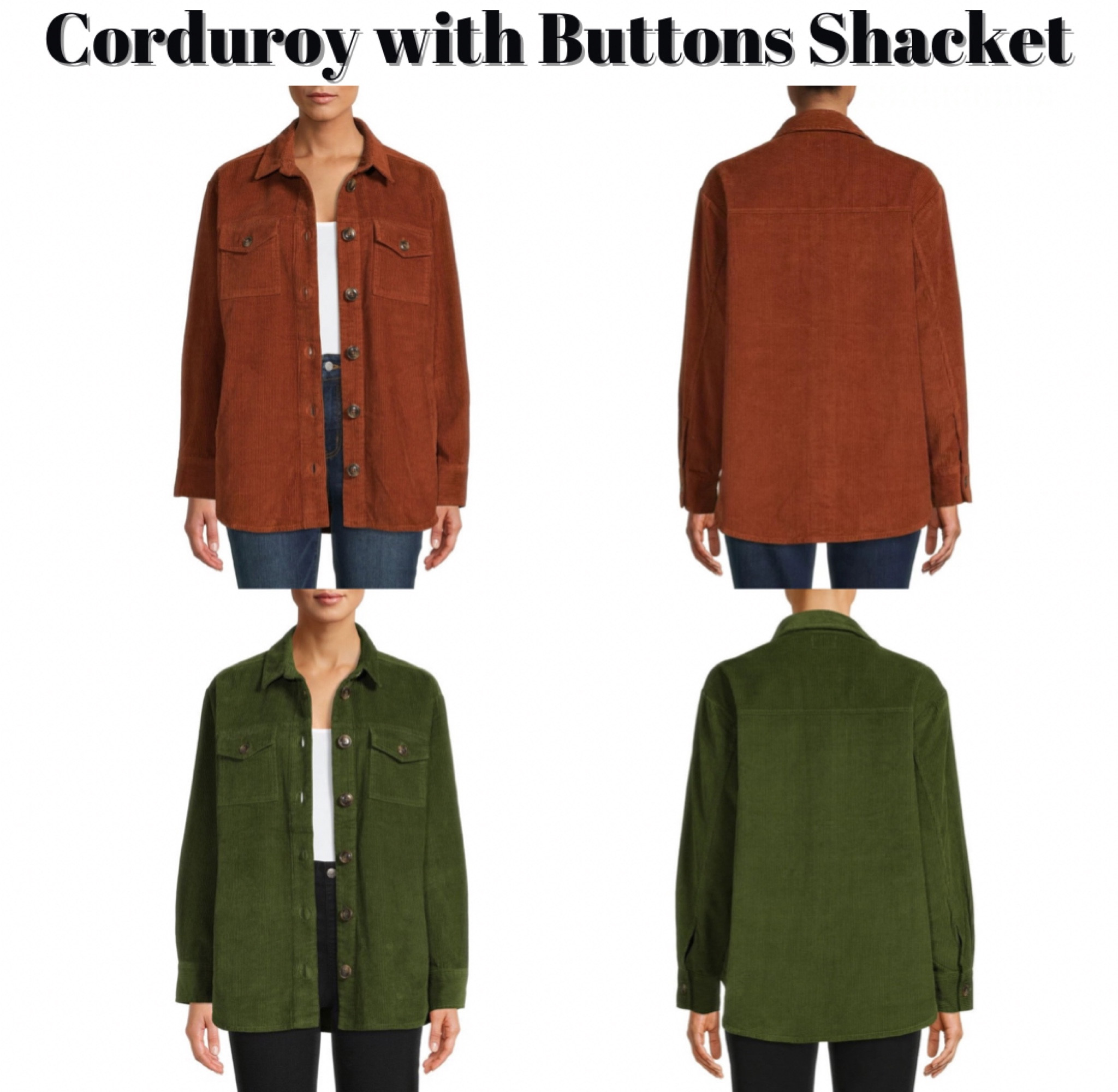 Part shirt, part jacket, this Time and Tru's Corduroy Shacket combines the best of both worlds! It’s selling fast so shop now! 🛍

#LTKunder100 #LTKunder50 #LTKSeasonal