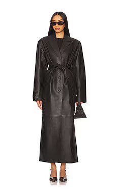 EAVES Formosa Leather Coat in Dark Brown from Revolve.com | Revolve Clothing (Global)