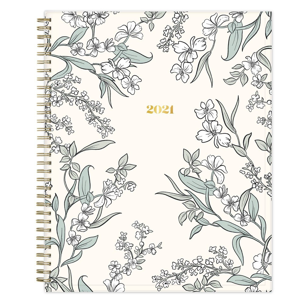 2021 The Everygirl Planner 8.5"" x 11"" Clear Plastic Cover Weekly/Monthly Wirebound Tuberose - Blue | Target
