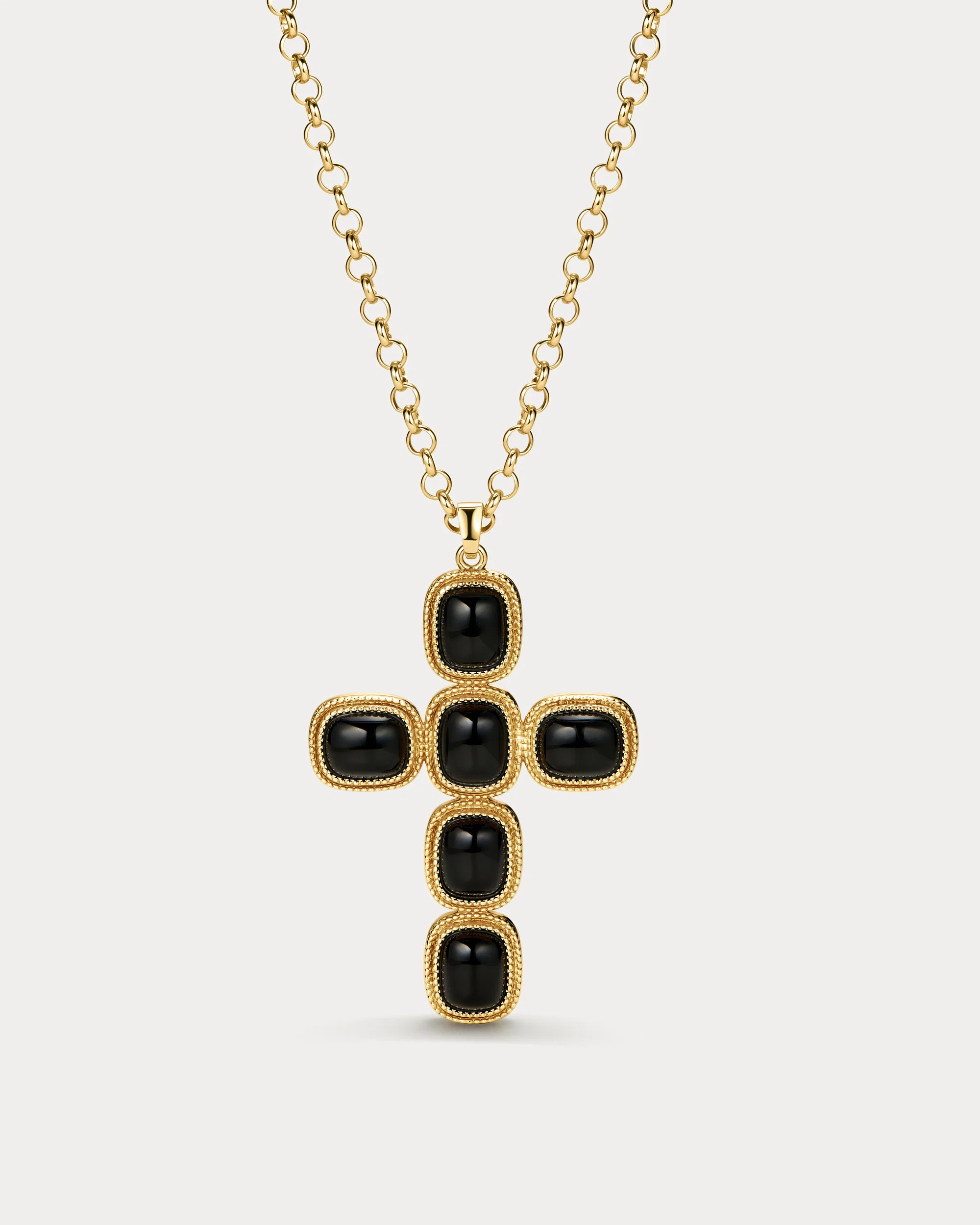 The Midnight Mesa Cross Necklace- Gold | Luv Aj Inc.