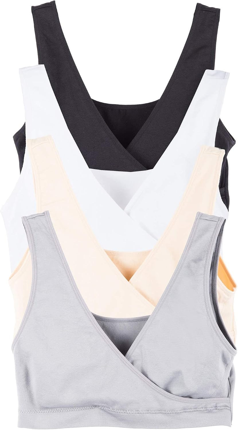 Caramel Cantina 4 Pack Nursing Maternity Women’s Sleep Comfort Bralette Bra | Amazon (US)