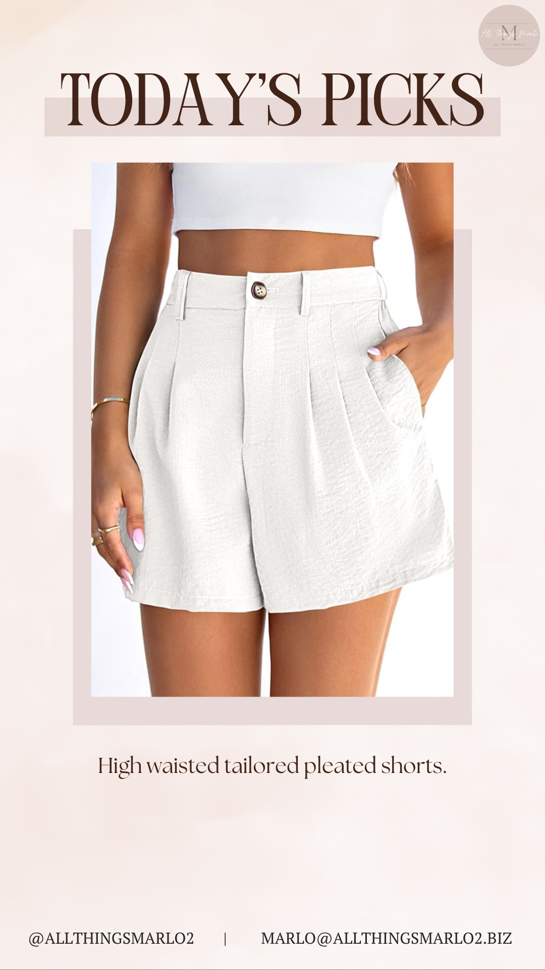 High waisted tailored pleated shorts. 

 #LTKSeasonal #LTKWorkwear #LTKTravel