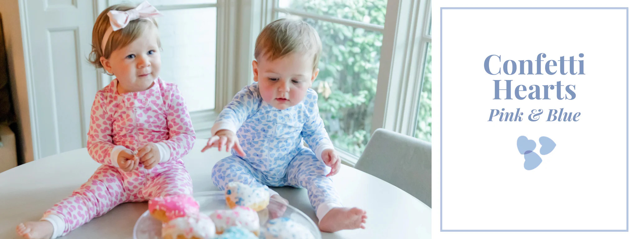 Confetti Hearts Pink & Blue | Lila and Hayes