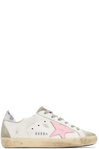 Golden Goose - White & Gray Super-Star Classic Sneakers | SSENSE